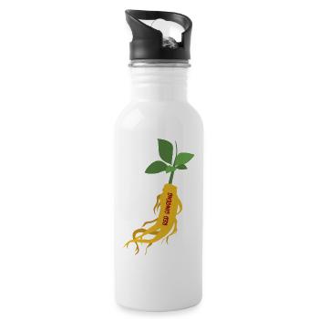 Ginseng rouge coréen – Power Root - Gourde avec paille intégrée - blanc - Droite