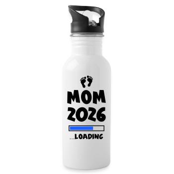 Mom 2026 Loading Mama - Trinkflasche mit integriertem Trinkhalm - Weiß - Rechts