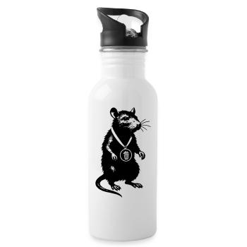Bitte Design hochladen - Trinkflasche mit integriertem Trinkhalm - Weiß - Rechts