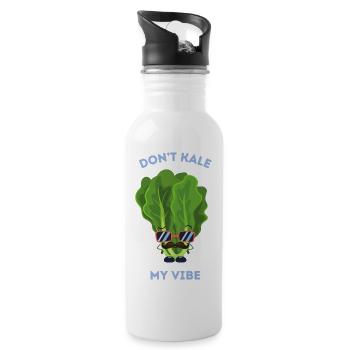 Don’t Kale My Vibe Funny Veggie Pun - Gourde avec paille intégrée - blanc - Droite