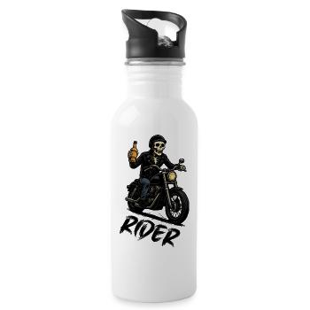 Skeleton biker with bottle - Water bottle with straw - white - Right