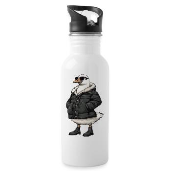 Goose Cool Winter - Water bottle with straw - white - Right