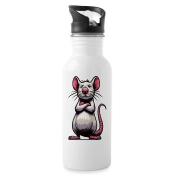 Rat, Rat, Ratowner, Rat-Lovers, - Water bottle with straw - white - Right