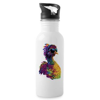Turkey Chickens Bird Turkey - Water bottle with straw - white - Right