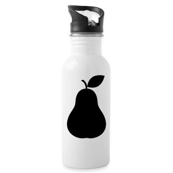 Silhouette de poire, fruit minimal - Gourde avec paille intégrée - blanc - Droite