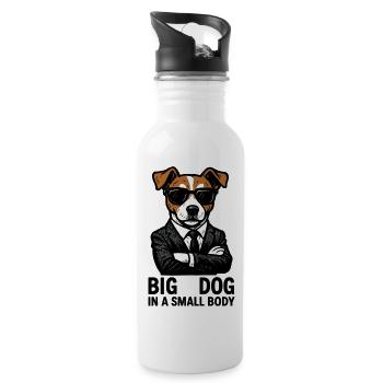 Jack Russell Terrier Anzug Chef Hund Geschenk - Water bottle with straw - white - Right