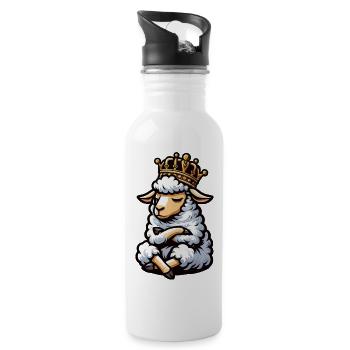 Sheep Sheep Shepherd Sheep Keeper Ram - Water bottle with straw - white - Right