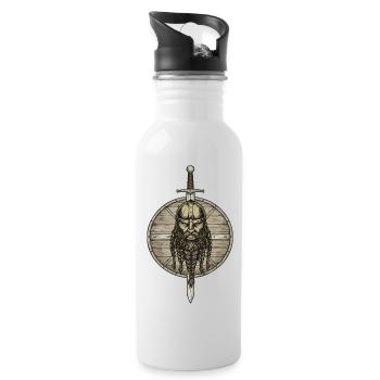 Légende viking viking marin Odin Raven Fighter - Gourde avec paille intégrée - blanc - Droite