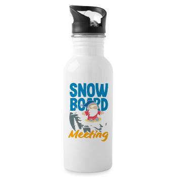 Snowboarden Snowboardtreffen Sessellift - Trinkflasche mit integriertem Trinkhalm - Weiß - Rechts