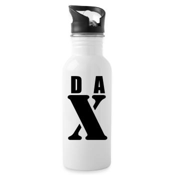 Dax – First Name Design | Minimal Typography - Water bottle with straw - white - Right