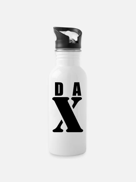 Dax – Conception du prénom | Typographie minimale - Gourde avec paille intégrée - blanc