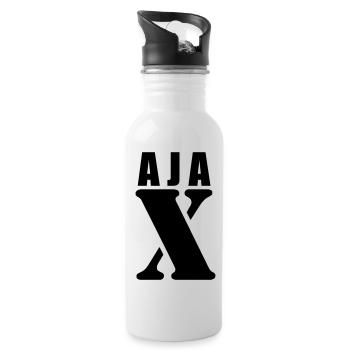 Ajax – First Name Design | Minimal Typography - Water bottle with straw - white - Right