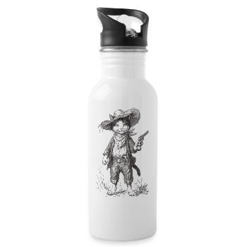 Cat Bandit - Water bottle with straw - white - Right
