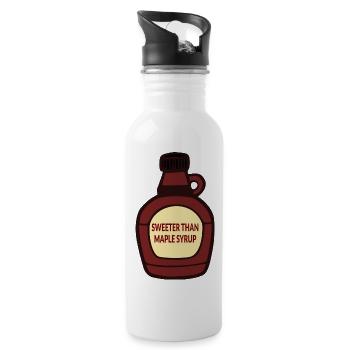 Maple Syrup Sweet Compliment - Water bottle with straw - white - Right
