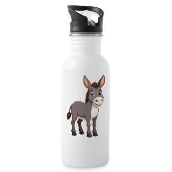 Esel - Trinkflasche mit integriertem Trinkhalm - Weiß - Rechts