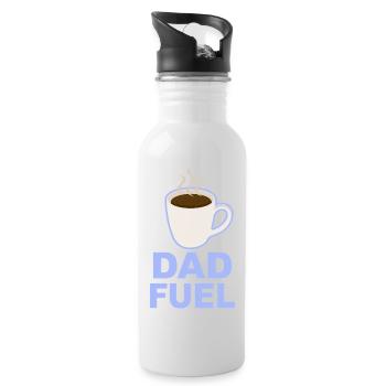 Dad Fuel – Kaffeebetriebenes Papa-Design - Trinkflasche mit integriertem Trinkhalm - Weiß - Rechts