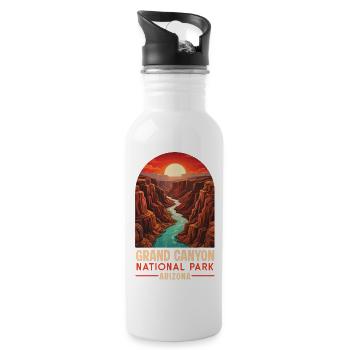 Grand Canyon National Park Arizona State - Water bottle with straw - white - Right