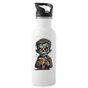 Coffee Monster - Caffeine Zombie - Morning Grouch - Water bottle with straw - white - Right