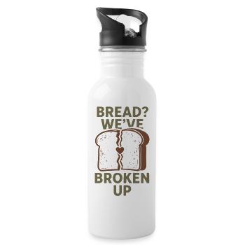 Brot? Schluss gemacht | Keto Humor Low Carb - Trinkflasche mit integriertem Trinkhalm - Weiß - Rechts