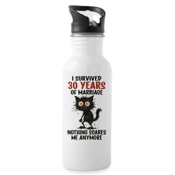 30 Wedding Anniversary Gift Husband Husband Wife - Water bottle with straw - white - Right