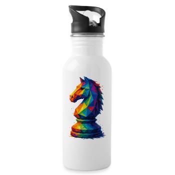 Geometric Rider: The Agility of the Jump - Water bottle with straw - white - Right