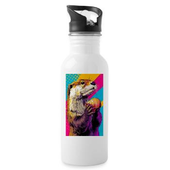 Otter - Trinkflasche mit integriertem Trinkhalm - Weiß - Rechts