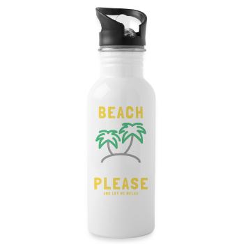 Beach Please and Let Me Relax - Water bottle with straw - white - Right