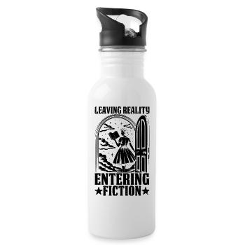 Leaving Reality entering fiction leseratte bücherw - Water bottle with straw - white - Right