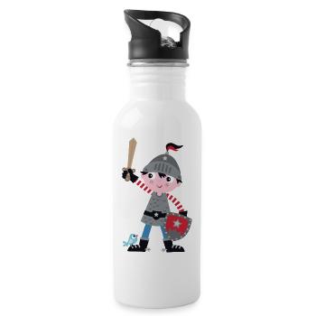 Kleiner Ritter Abenteuer - Trinkflasche mit integriertem Trinkhalm - Weiß - Rechts