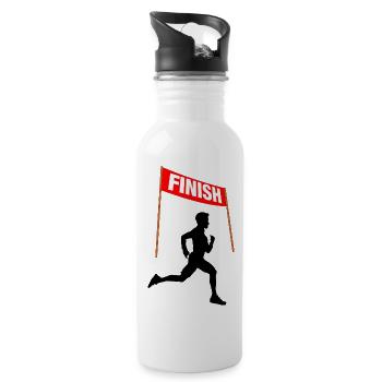 Runner Finish – Victory Run - Water bottle with straw - white - Right