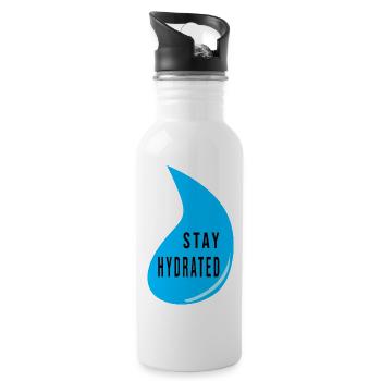 Stay Hydrated Water Drop Design – Fitness Quote - Trinkflasche mit integriertem Trinkhalm - Weiß - Rechts