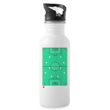 Classic 442 Football Tactical Pitch Design - Water bottle with straw - white - Right