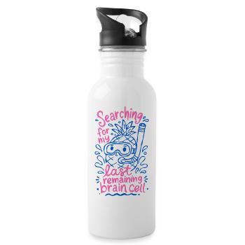 Suche nach meinem letzten Gehirnzell-Doodle - Trinkflasche mit integriertem Trinkhalm - Weiß - Rechts