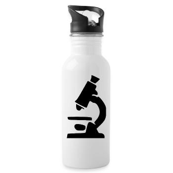 Mikroskop schwarz Wissenschaft Symbol Geschenk - Trinkflasche mit integriertem Trinkhalm - Weiß - Rechts