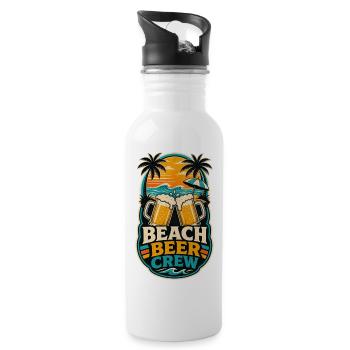 Beach Beer Crew Shirt - Water bottle with straw - white - Right