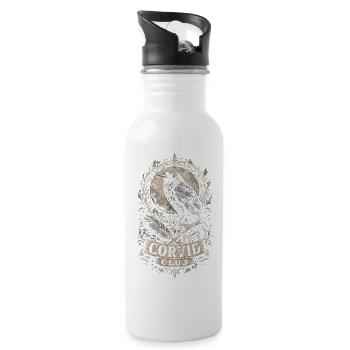 Rabe Raben Corvid Club - Trinkflasche mit integriertem Trinkhalm - Weiß - Rechts