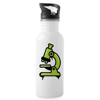 Microscope Graffiti Logo - Water bottle with straw - white - Right