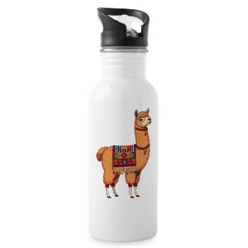 No drama, just llama - Water bottle with straw - white - Right
