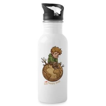 Earth's Saddest End - Water bottle with straw - white - Right
