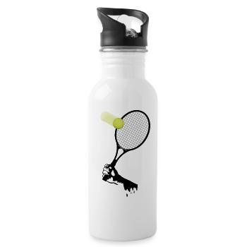 tennis_2 - Trinkflasche mit integriertem Trinkhalm - Weiß - Rechts