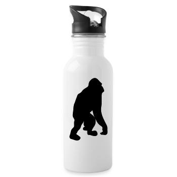 Orang-Utan - Trinkflasche mit integriertem Trinkhalm - Weiß - Rechts