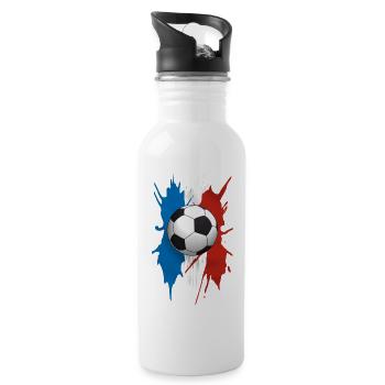 soccer football - Trinkflasche mit integriertem Trinkhalm - Weiß - Rechts