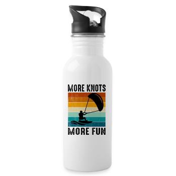 Kitesurfen Kitesurfen Kiteboarding Kiteboarder - Trinkflasche mit integriertem Trinkhalm - Weiß - Rechts
