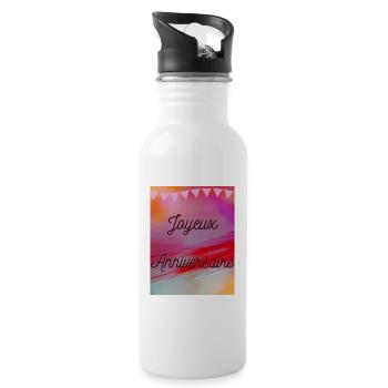 HAPPY BIRTHDAY,HAPPY BIRTHDAY,BIRTHDAY,BIRTHDAY - Water bottle with straw - white - Right