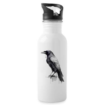 Raven - Water bottle with straw - white - Right
