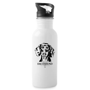 Dachshund Dad Dogs Dog Dachshund Wilsigns - Water bottle with straw - white - Right