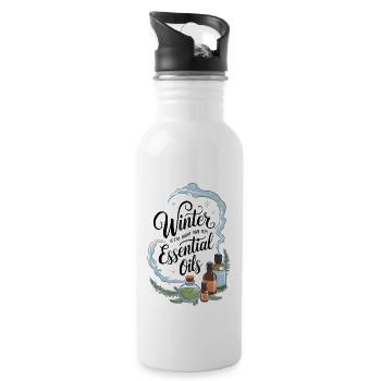 Ätherische Öle Aromatherapie Winter Gesundheit - Trinkflasche mit integriertem Trinkhalm - Weiß - Rechts
