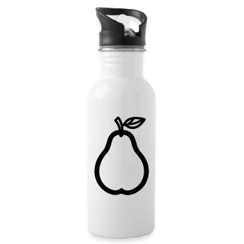 Birne - Trinkflasche mit integriertem Trinkhalm - Weiß - Rechts