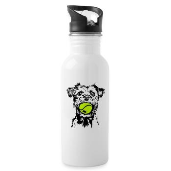 Border Terrier Dog Dog Wilsigns - Water bottle with straw - white - Right