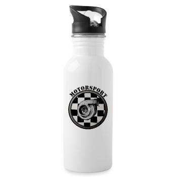 Motorsport - Water bottle with straw - white - Right